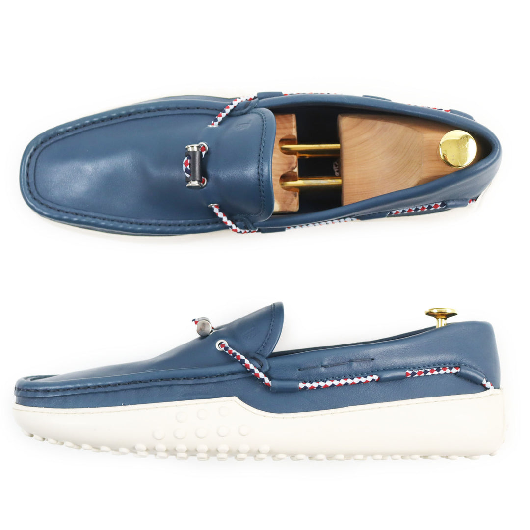 未使用品●TOD’S トッズ XXM24C0CW00SFR PANTOFOLA FERMACORDA GOMMINO 24C ロゴ入り レザー ドライビングシューズ 10.5 メンズ