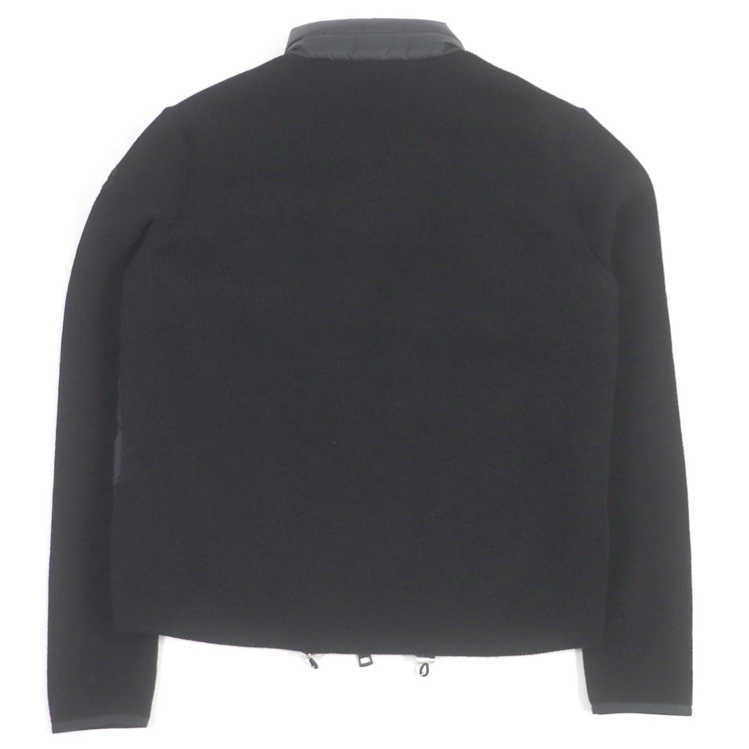 極美品□MONCLER モンクレール 2022年製 CARDIGAN ウール 切り替えデザイン ニットブルゾン ダウンジャケット ブラック M 正規品 メンズ