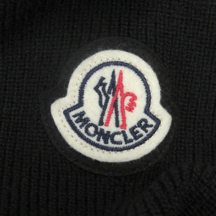 極美品□MONCLER モンクレール 2022年製 CARDIGAN ウール 切り替えデザイン ニットブルゾン ダウンジャケット ブラック M 正規品 メンズ