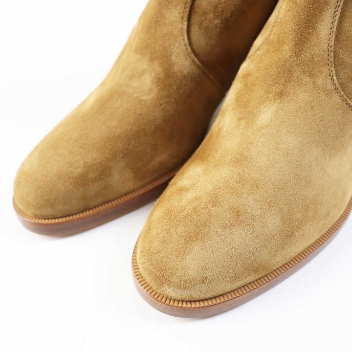 未使用品◎エルメス フレンチー 50 シルバー金具 ケリー金具 ヴォーヴェロア ショートブーツ ブラウンベージュ 35.5 箱・袋付 定320100円