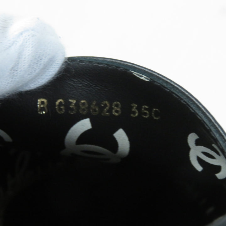極美品◎CHANEL シャネル 22S G38628 ココマーク柄 エスパドリーユ／スリッポン ブラック ホワイト 35 箱・保存袋付き スペイン製