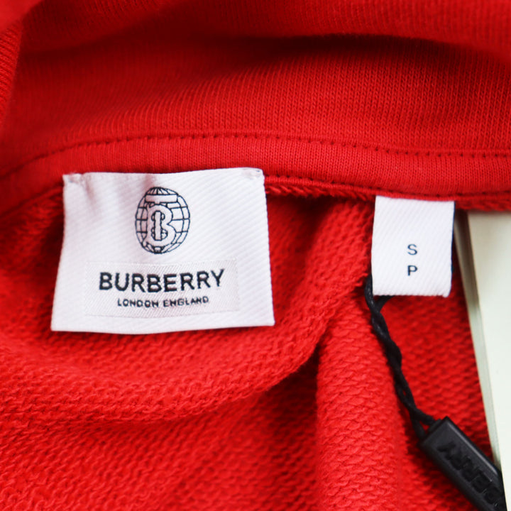 未使用品●BURBERRY バーバリー 21SS 8038129 LOVEプリント オーバーサイズ プルオーバー フーディー パーカー レッド S 正規品 メンズ