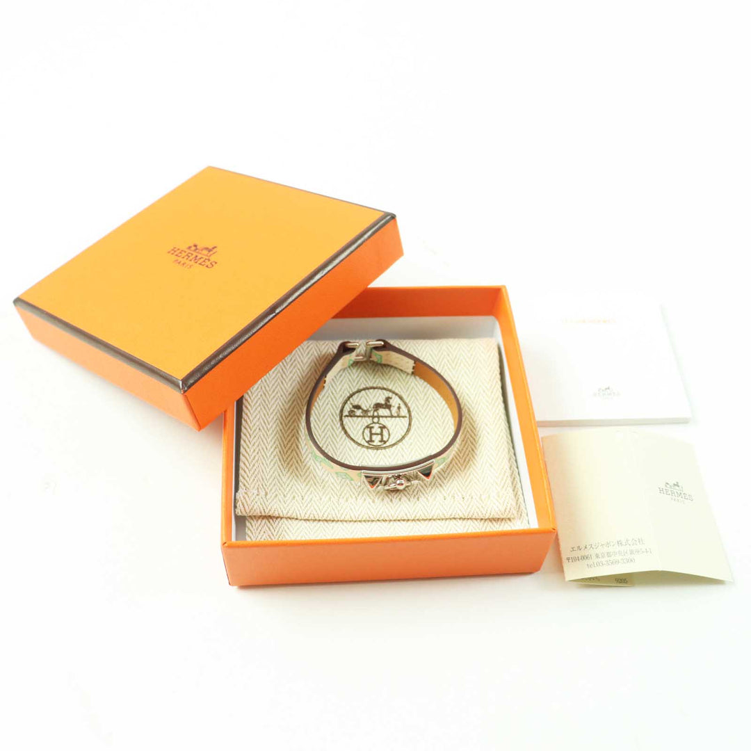 未使用◎HERMES エルメス 2023年製 リヴァルミニ シルバー金具 ブレスレット レザー マルチ T2 B刻印 箱・保存袋付き 正規品 レディース