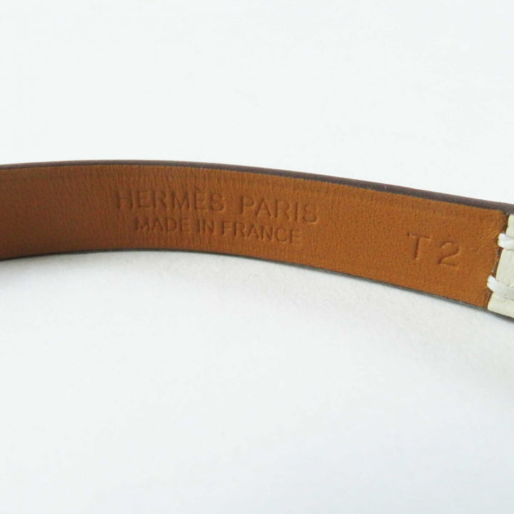 未使用◎HERMES エルメス 2023年製 リヴァルミニ シルバー金具 ブレスレット レザー マルチ T2 B刻印 箱・保存袋付き 正規品 レディース