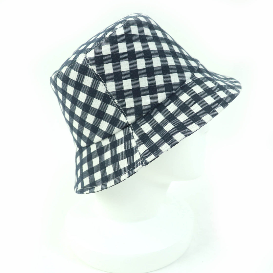 極美品☆Christian Dior クリスチャンディオール 22SS 22VIC923I130 チェック オブリーク バケットハット ネイビー 56 正規品 レディース