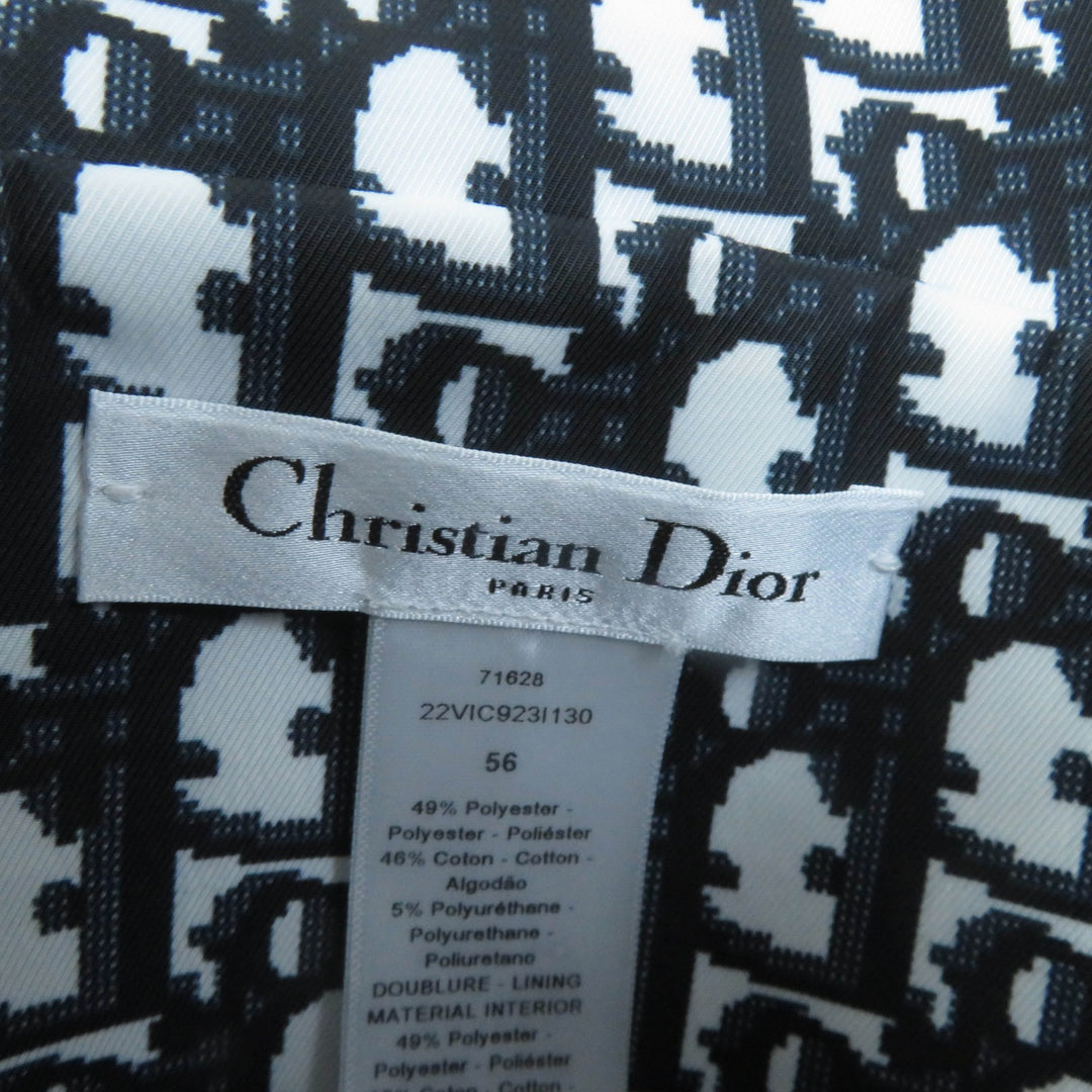 極美品☆Christian Dior クリスチャンディオール 22SS 22VIC923I130 チェック オブリーク バケットハット ネイビー 56 正規品 レディース