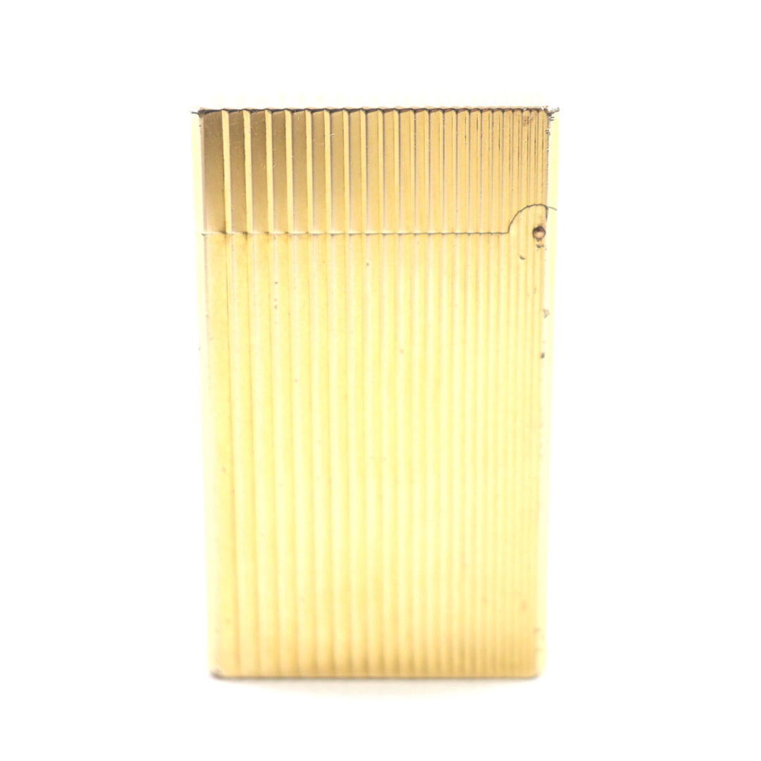 良品▼Dupont デュポン ラインD スクエア ストライプ ローラー式 ガス ライター ゴールド フランス製 メンズ 着火確認済み