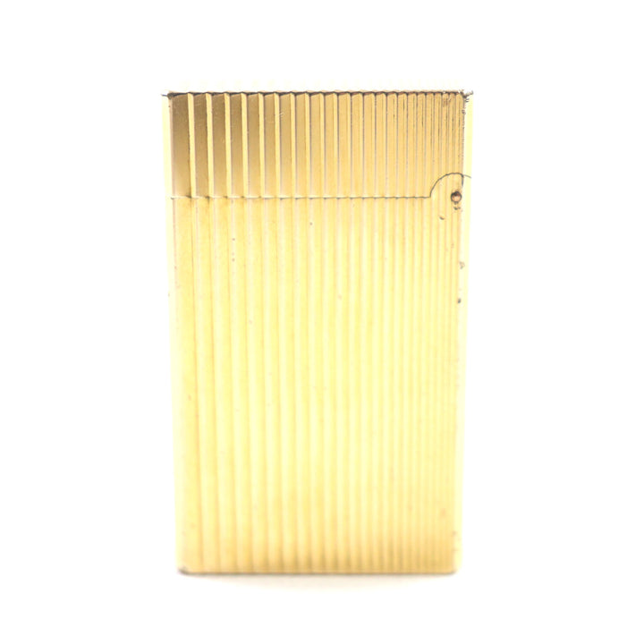 良品▼Dupont デュポン ラインD スクエア ストライプ ローラー式 ガス ライター ゴールド フランス製 メンズ 着火確認済み