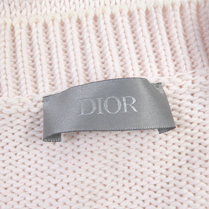 美品□DIOR ディオール オム 21AW 143M656AT294 ケニー・シャーフ ロゴエンブロイダリー 半袖ニット ライトピンク S イタリア製 正規品