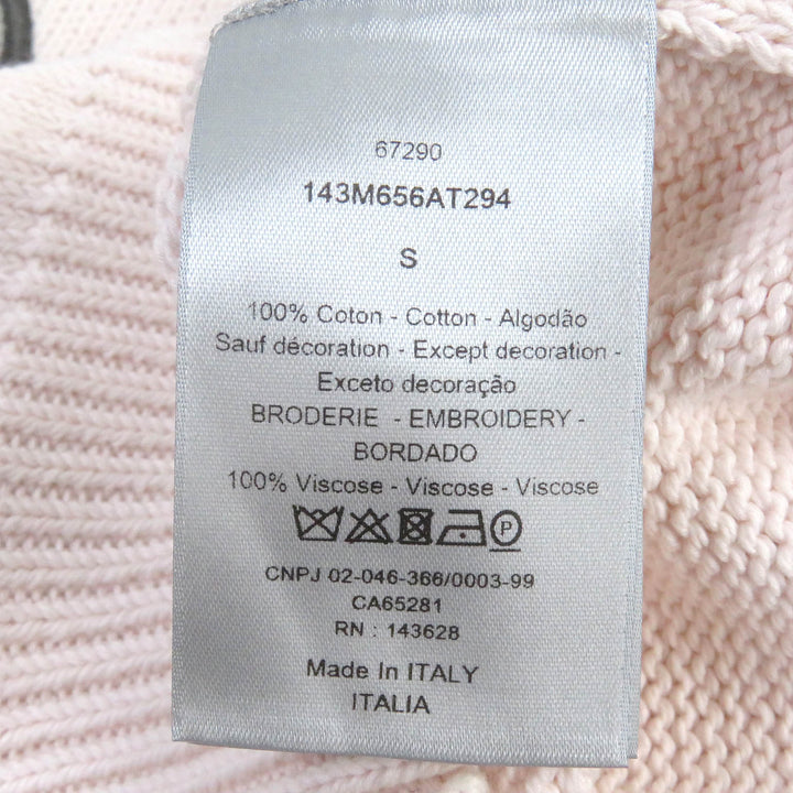 美品□DIOR ディオール オム 21AW 143M656AT294 ケニー・シャーフ ロゴエンブロイダリー 半袖ニット ライトピンク S イタリア製 正規品
