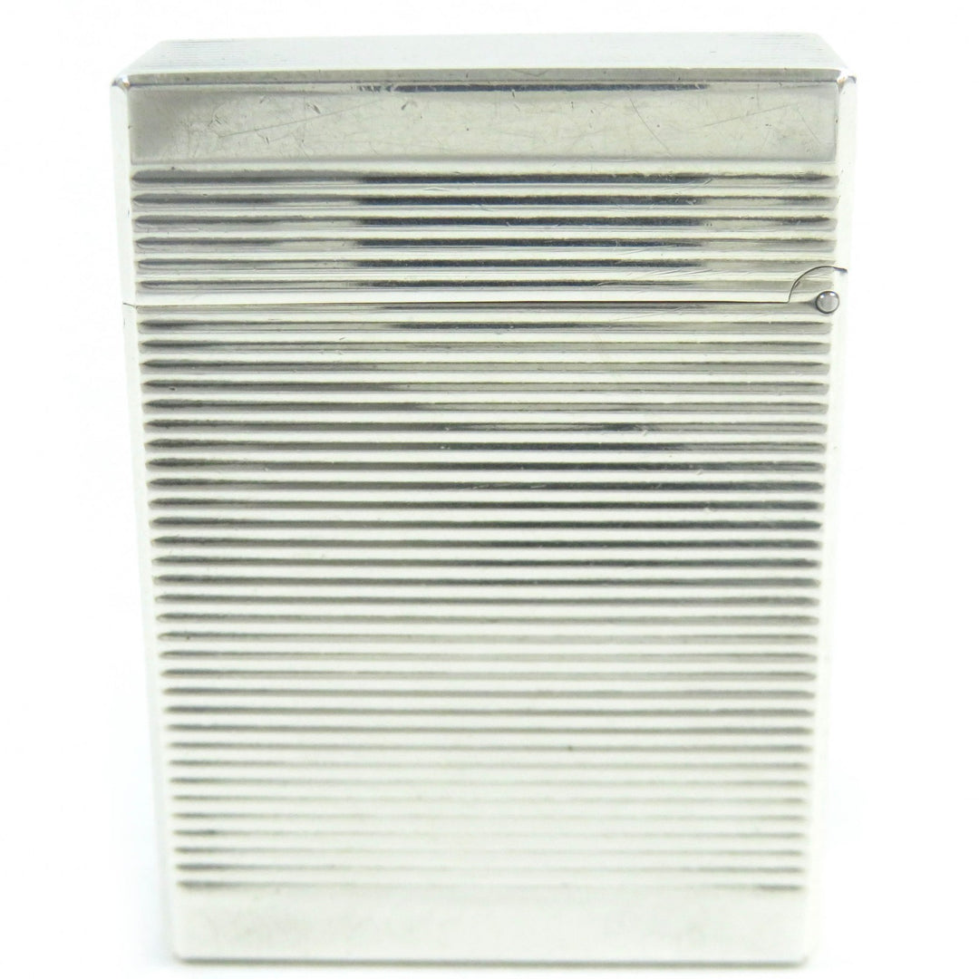 良品△Dupont デュポン ライン1 ショート 希少 ボーダー スクエア ローラー式 ガスライター 喫煙グッズ シルバー メンズ 着火確認済み