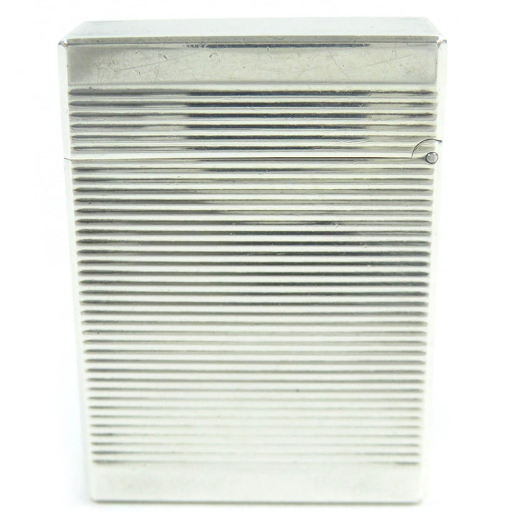 良品△Dupont デュポン ライン1 ショート 希少 ボーダー スクエア ローラー式 ガスライター 喫煙グッズ シルバー メンズ 着火確認済み