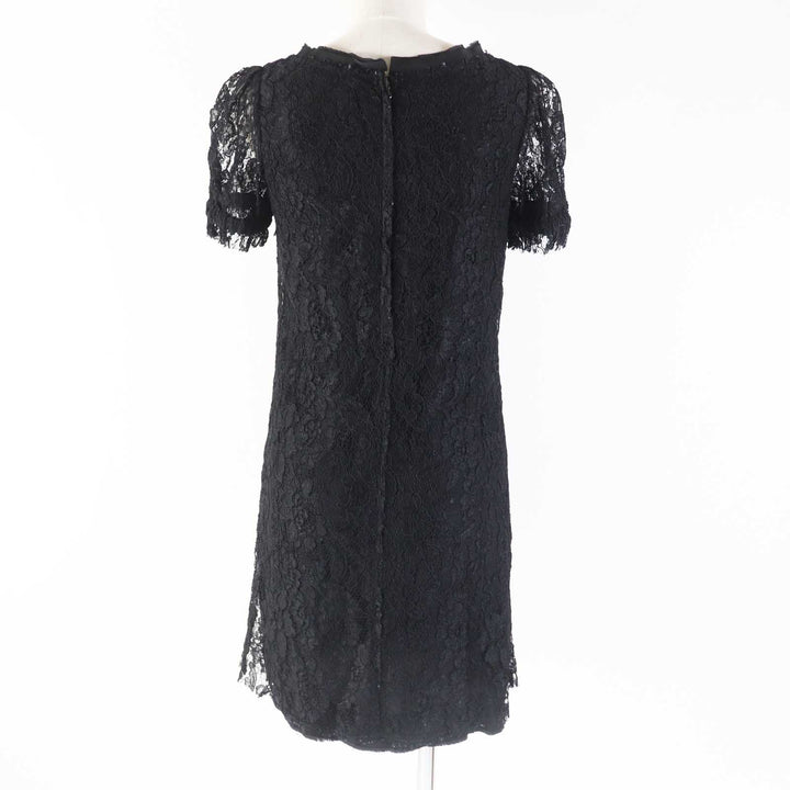 美品◎DOLCE&amp;GABBANA ドルチェ＆ガッバーナ F6X77T／FLMP9-E シルク混 総レース 半袖 ワンピース／ドレス ブラック 36 イタリア製 正規品