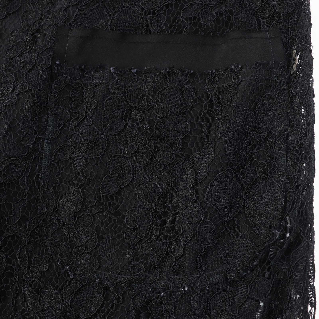 美品◎DOLCE&amp;GABBANA ドルチェ＆ガッバーナ F6X77T／FLMP9-E シルク混 総レース 半袖 ワンピース／ドレス ブラック 36 イタリア製 正規品