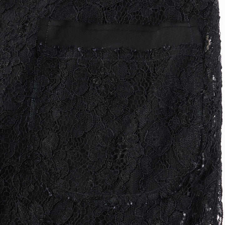美品◎DOLCE&amp;GABBANA ドルチェ＆ガッバーナ F6X77T／FLMP9-E シルク混 総レース 半袖 ワンピース／ドレス ブラック 36 イタリア製 正規品