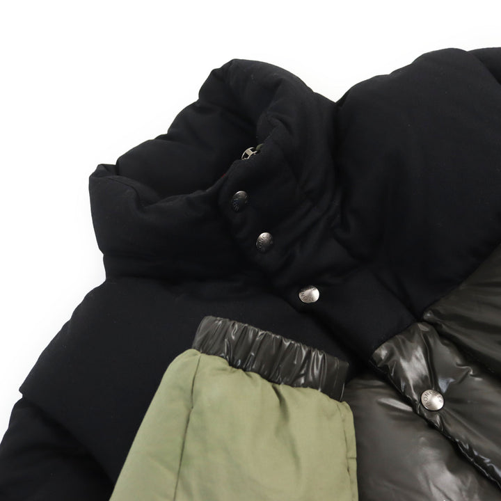 美品●MONCLER モンクレール 2021年製 1A00044 AVEILLAN ロゴワッペン付き 2WAY ダウンジャケット カーキ 2 正規品 メンズ 定価238700円