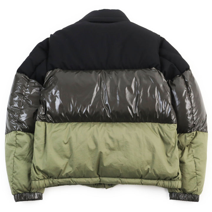 美品●MONCLER モンクレール 2021年製 1A00044 AVEILLAN ロゴワッペン付き 2WAY ダウンジャケット カーキ 2 正規品 メンズ 定価238700円
