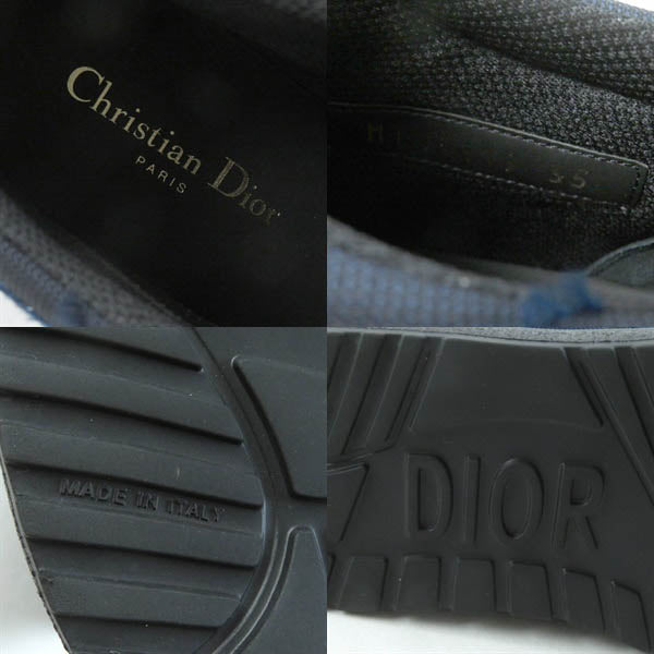 極美品★Christian Dior クリスチャンディオール KCI593CNFS56B NOMAD-D フリンジ カモフラージュ柄 ロゴ入り ショートブーツ 紺 35 箱付