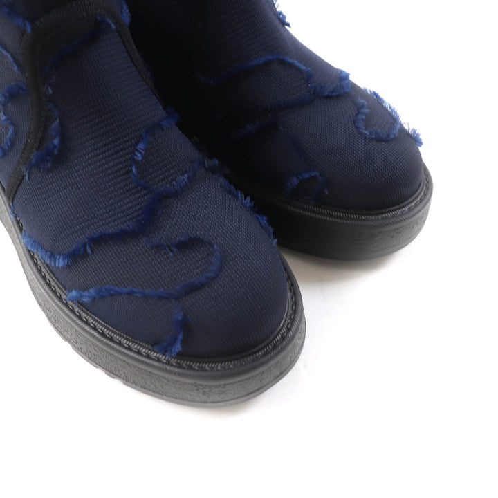 極美品★Christian Dior クリスチャンディオール KCI593CNFS56B NOMAD-D フリンジ カモフラージュ柄 ロゴ入り ショートブーツ 紺 35 箱付