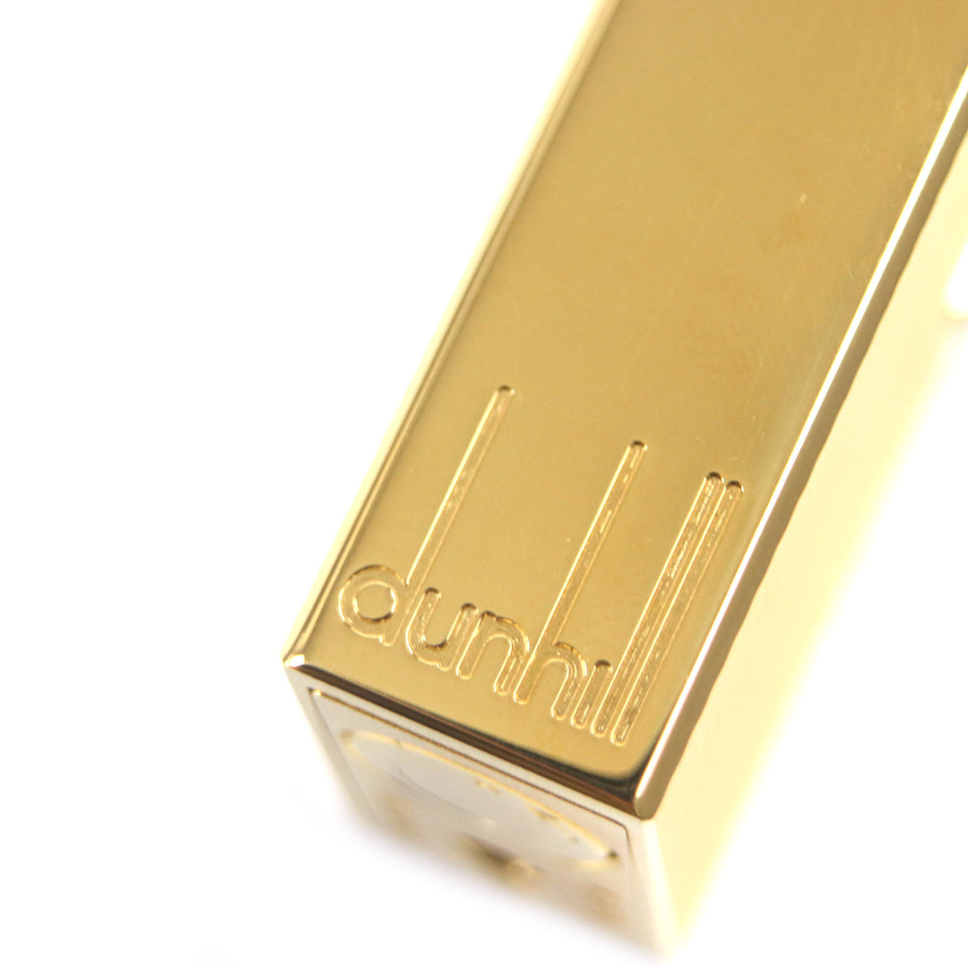 極美品▼Dunhill ダンヒル 現行品 新型 スクエア 総柄 ロゴ刻印入り ローラー式 ガスライター ゴールド 着火確認済み 定価194700円