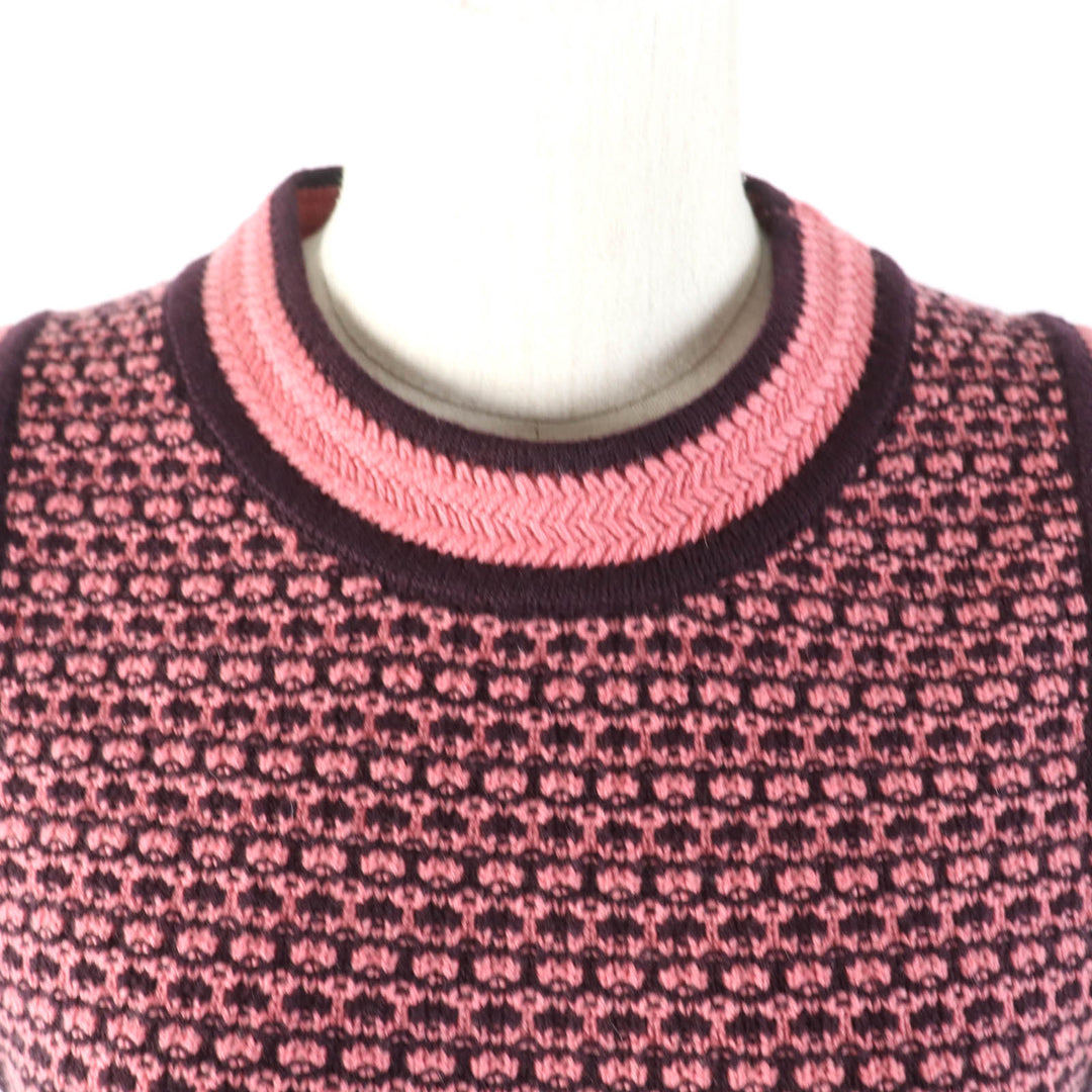 未使用品★CHANEL シャネル P75435K10790 カシミヤ100％ ココマークボタン付 ノースリーブ 膝丈 ニット ワンピース 36 正規品 レディース