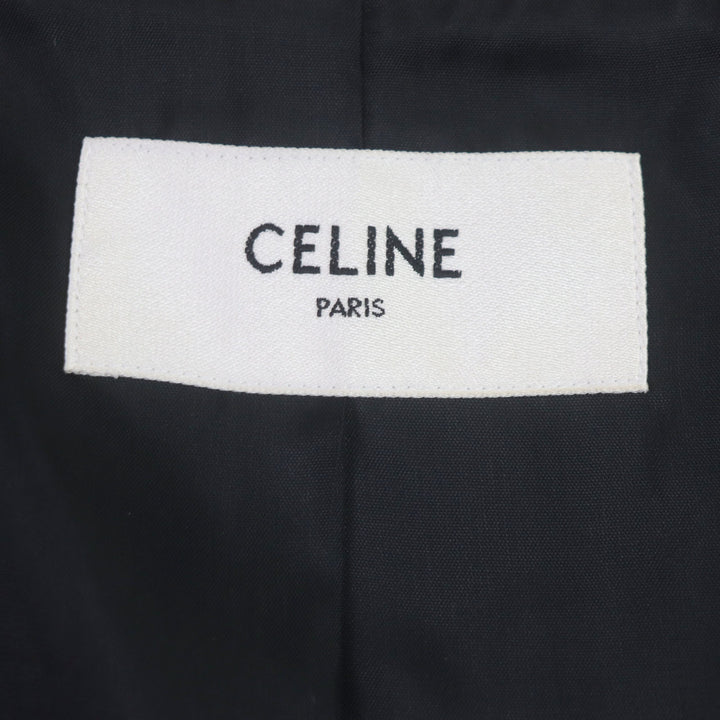 極美品▼CELINE セリーヌ 2V28H353Q Teddy Jacket With Satin Artist Print テディスーベニアジャケット スタジャン 50 正規品 メンズ