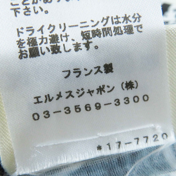 美品◎HERMES エルメス 21SS BRIDES de GALA en Desordre 式典用馬勒 コットン100％ 半袖Ｔシャツ ブラック ホワイト 34 仏製 正規品