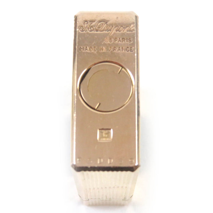 外装良品□Dupont デュポン ライン1 ショート 都彭 ラッカー スクエア ガスライター ゴールド ブラック ケース付き フランス製 着火不可