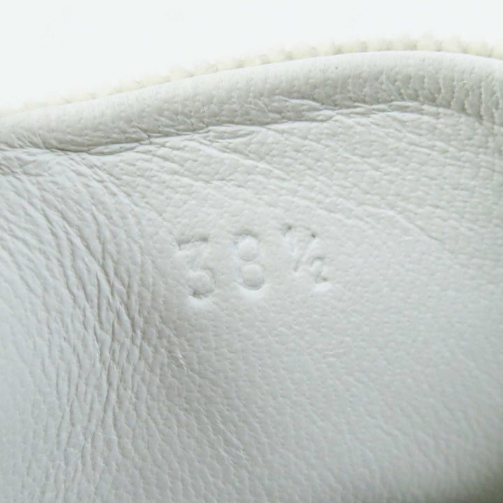 極美品◎HERMES エルメス 222189Z DEEP ディープ コーデュロイ スウェードレザー スニーカー ベージュ ホワイト 38.5 伊製 レディース
