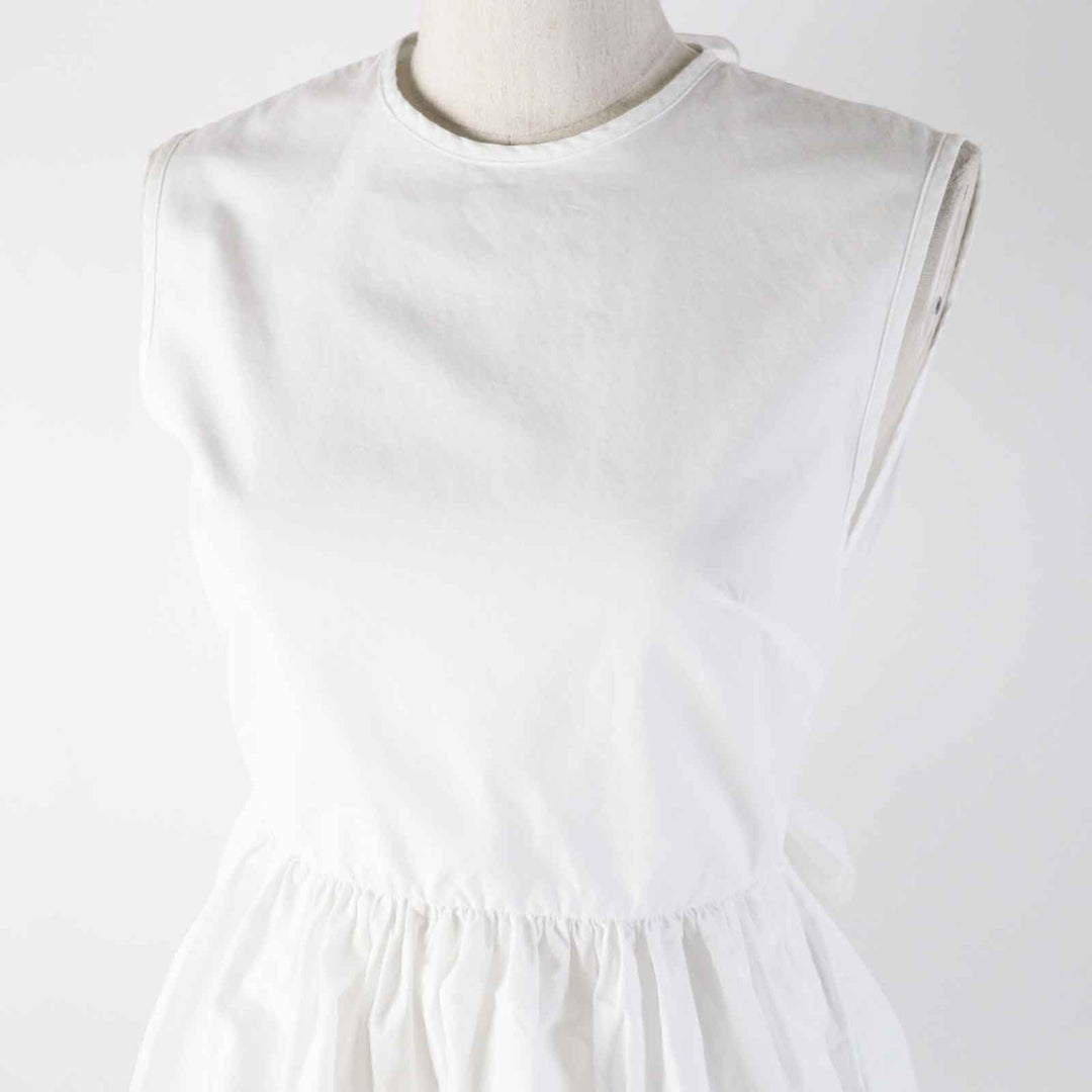 美品◎CECILIE BAHNSEN セシリーバンセン 1577-343-8031 SS20-00107 EA TOP コットン ノースリーブ トップス ホワイト XS/S 正規品