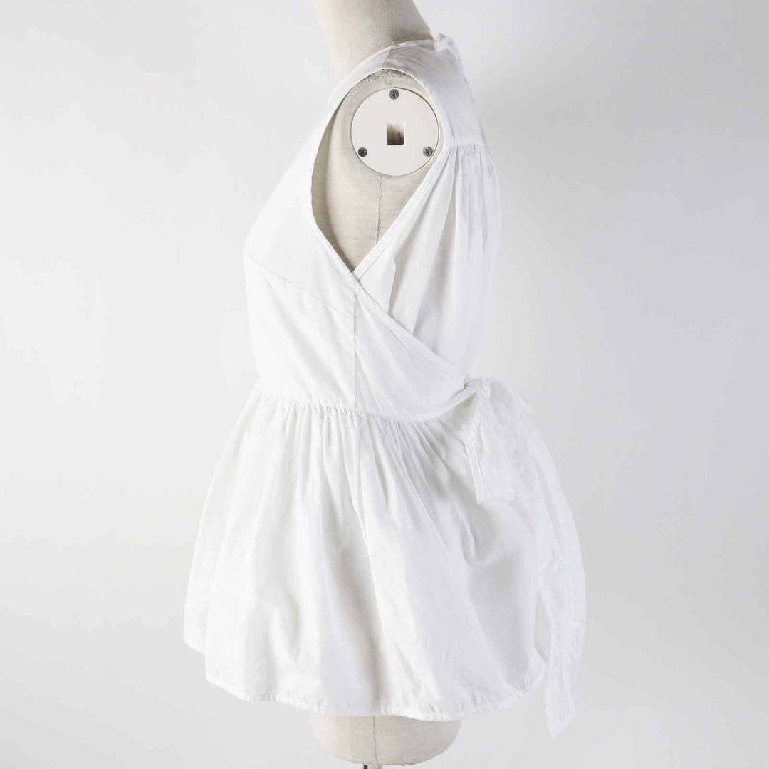 美品◎CECILIE BAHNSEN セシリーバンセン 1577-343-8031 SS20-00107 EA TOP コットン ノースリーブ トップス ホワイト XS/S 正規品