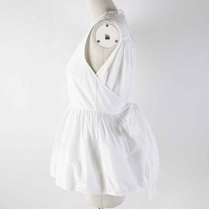 美品◎CECILIE BAHNSEN セシリーバンセン 1577-343-8031 SS20-00107 EA TOP コットン ノースリーブ トップス ホワイト XS/S 正規品