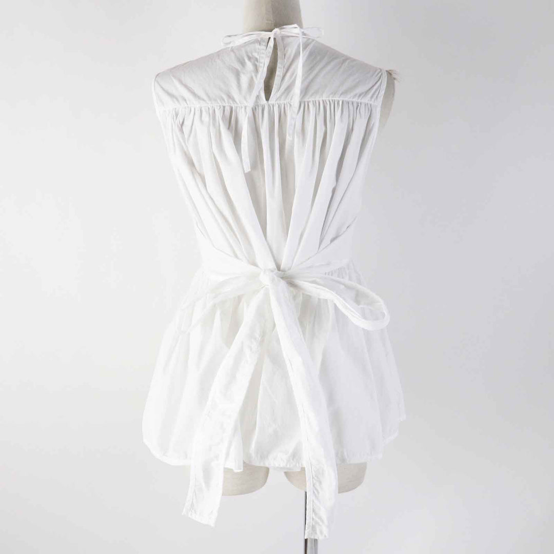 美品◎CECILIE BAHNSEN セシリーバンセン 1577-343-8031 SS20-00107 EA TOP コットン ノースリーブ トップス ホワイト XS/S 正規品