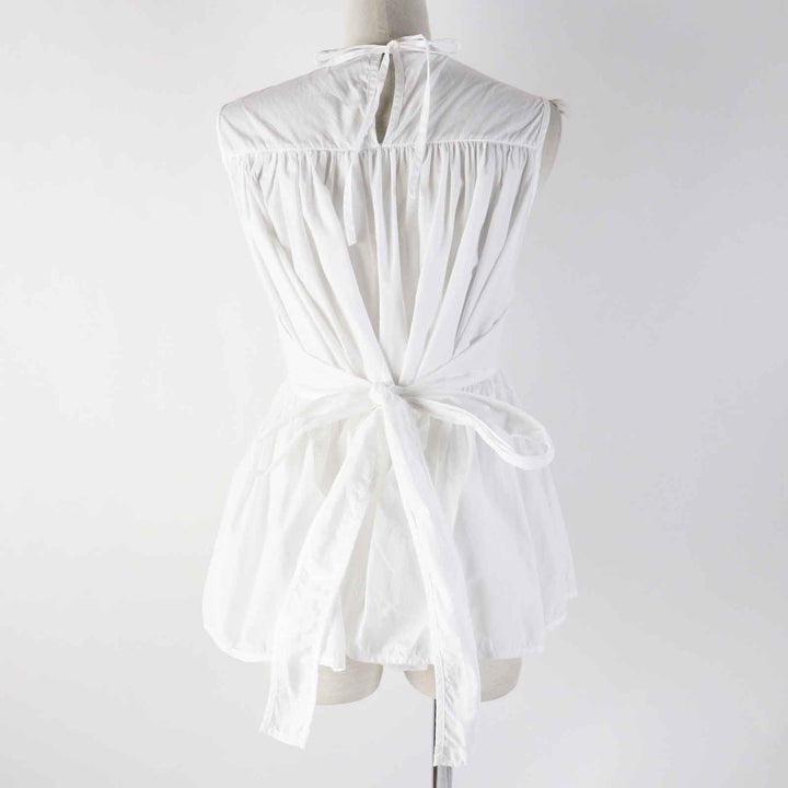 美品◎CECILIE BAHNSEN セシリーバンセン 1577-343-8031 SS20-00107 EA TOP コットン ノースリーブ トップス ホワイト XS/S 正規品