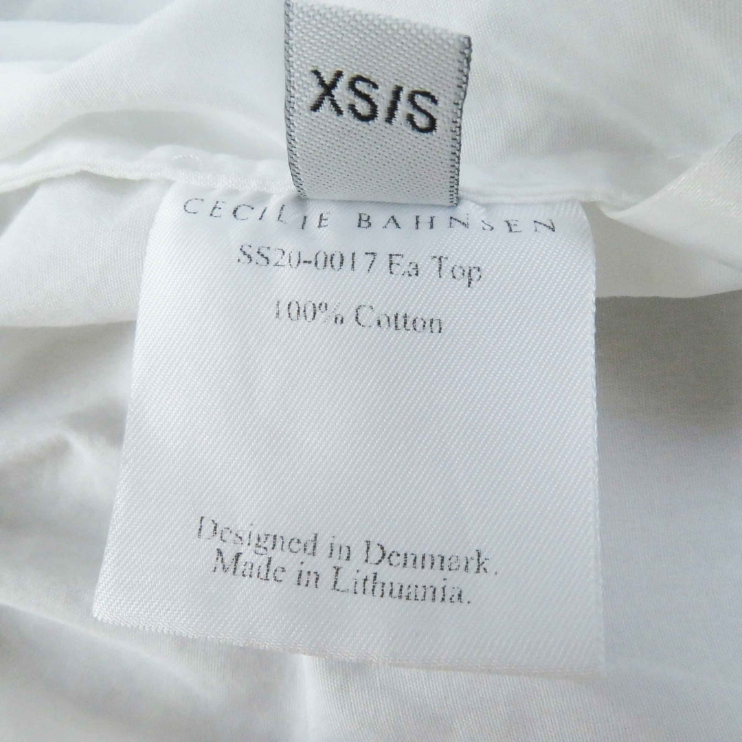 美品◎CECILIE BAHNSEN セシリーバンセン 1577-343-8031 SS20-00107 EA TOP コットン ノースリーブ トップス ホワイト XS/S 正規品