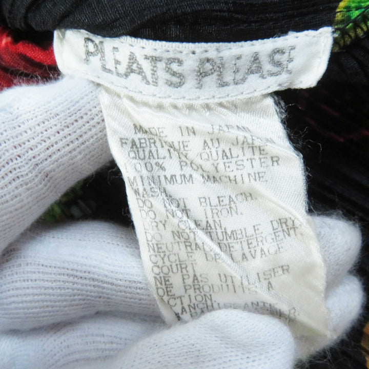 極美品◎PLEATS PLEASE プリーツプリーズ イッセイミヤケ 98年製 PP81-JK590 中国 獅子 縁起柄 トップス ブラック マルチ 3 日本製 正規品
