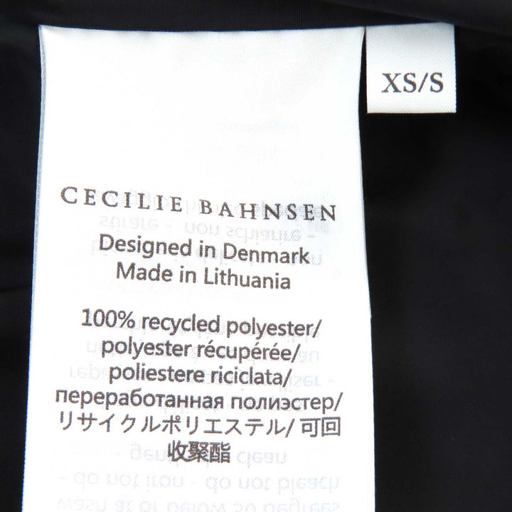 極美品△CECILIE BAHNSEN セシリーバンセン ESS-0005 クロスデザイン 長袖 ボリューム ワンピース チュニック ブラック XS レディース