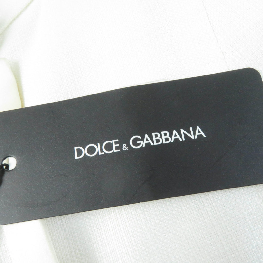 未使用品☆DOLCE&amp;GABBANA ドルチェ＆ガッバーナ ロゴボタン・袖ストーン付 ジャケット アイボリー 40 イタリア製 正規品 レディース