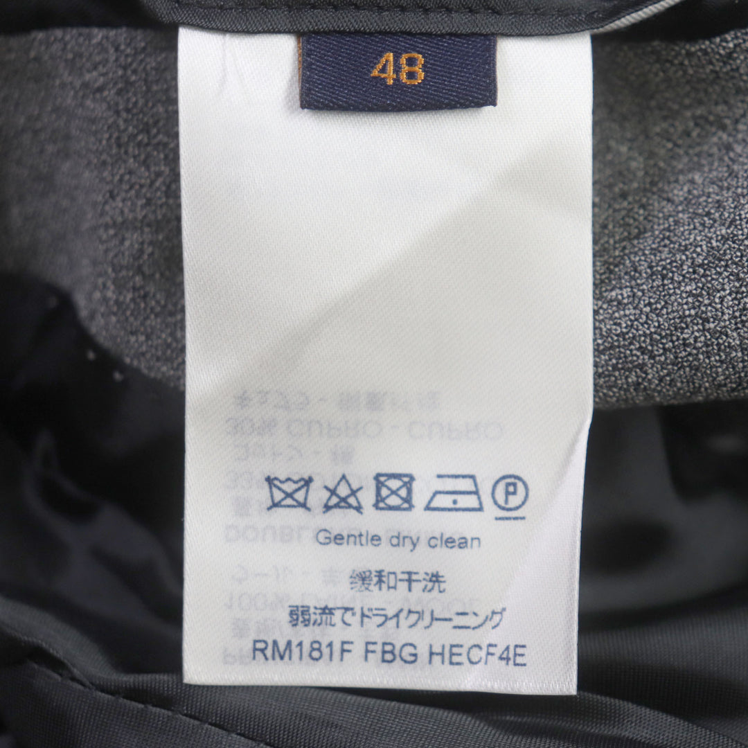 美品▼LOUIS VUITTON ルイヴィトン PONT NEUF FIT ウール100% ロゴ入りボタン シングルスーツ 上下セットアップ グレー 48 正規品 メンズ