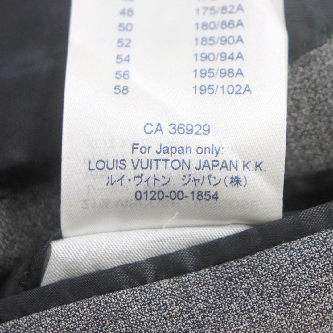 美品▼LOUIS VUITTON ルイヴィトン PONT NEUF FIT ウール100% ロゴ入りボタン シングルスーツ 上下セットアップ グレー 48 正規品 メンズ
