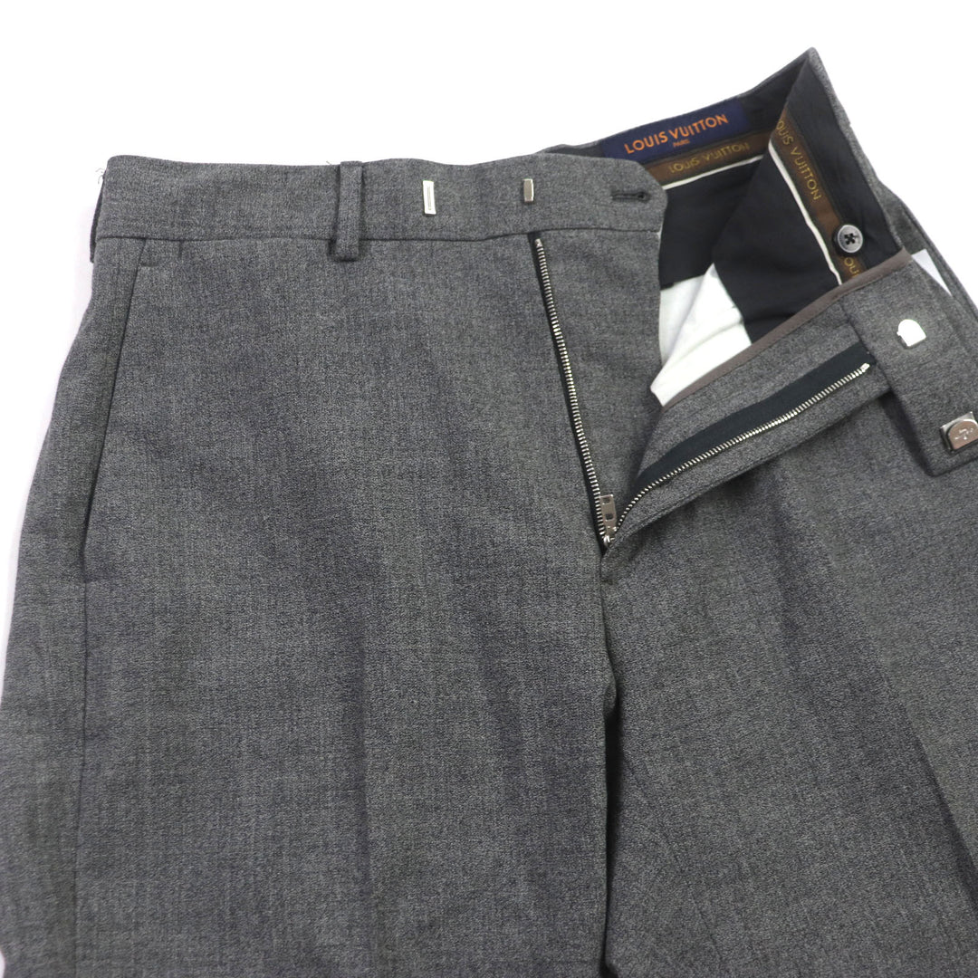 美品▼LOUIS VUITTON ルイヴィトン PONT NEUF FIT ウール100% ロゴ入りボタン シングルスーツ 上下セットアップ グレー 48 正規品 メンズ