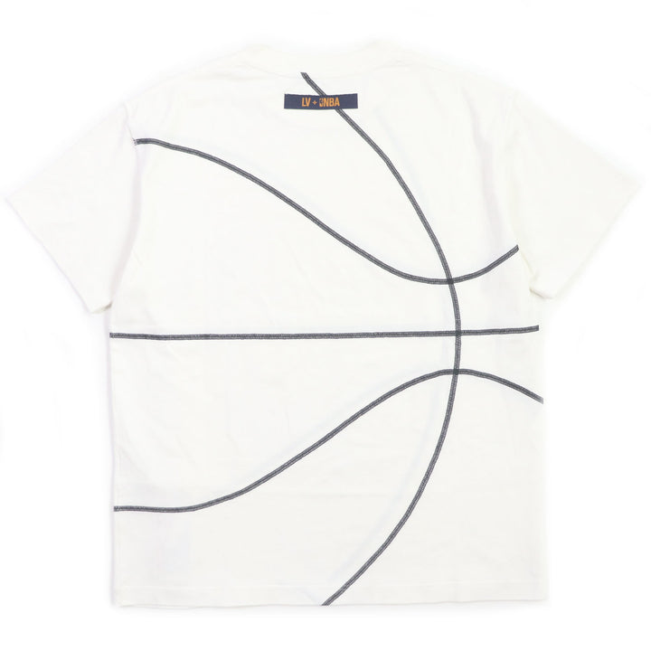 極美品▼LOUIS VUITTON ルイヴィトン NBA エヌビーエー HKY22W エンブロイダリーディテール クルーネック 半袖Ｔシャツ S 正規品 メンズ
