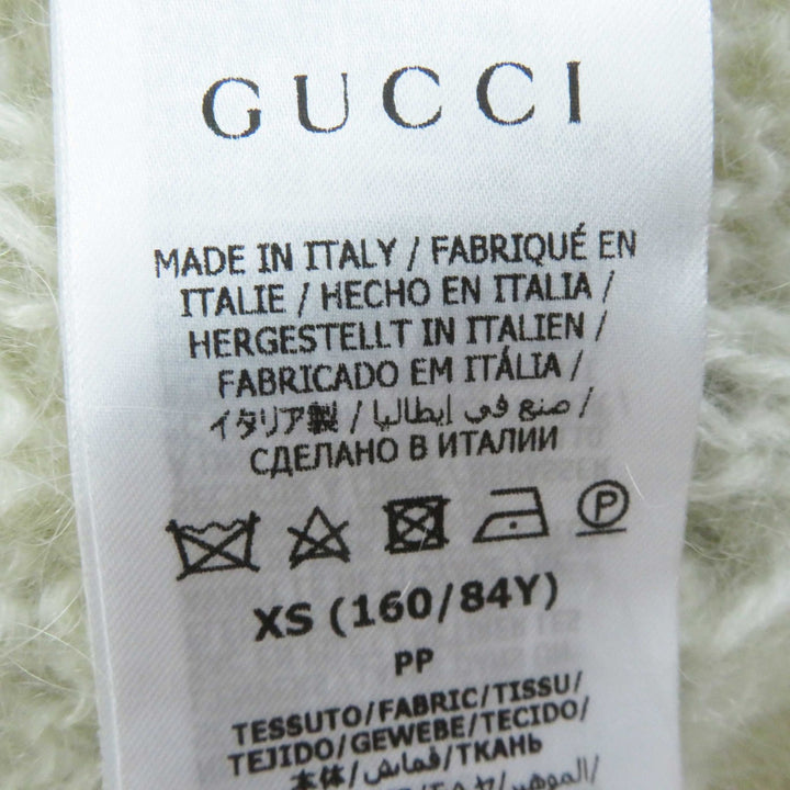 未使用品◎GUCCI グッチ adidas アディダス 713023 モヘア トレフォイル タートルネック クロップド丈 長袖 ニット ホワイト XS 正規品