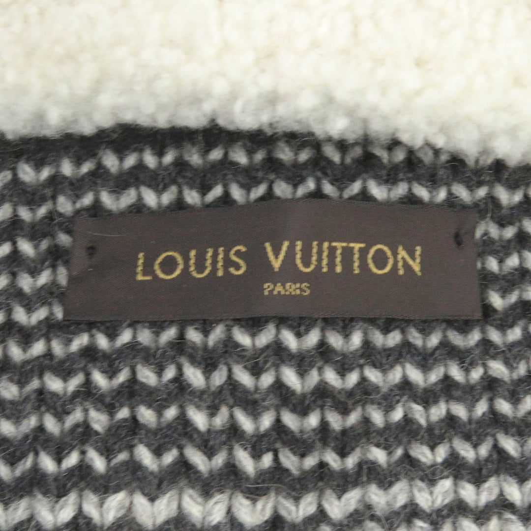 美品□LOUIS VUITTON ルイヴィトン 13AW キャメル 襟ムートン ラムレザー使い カラコラム カウチンニット ジャケット XL 正規品 希少！