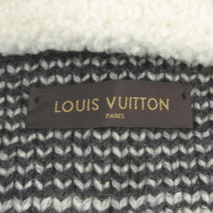 美品□LOUIS VUITTON ルイヴィトン 13AW キャメル 襟ムートン ラムレザー使い カラコラム カウチンニット ジャケット XL 正規品 希少！