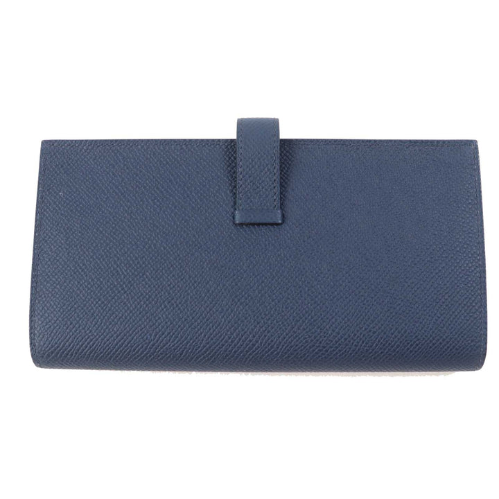 未使用品◎HERMES エルメス ベアンスフレ ヴェルソ ブルードプリュス／ヴェールフィズ シルバー金具 ヴォーエプソン 長財布 W刻印 箱付き