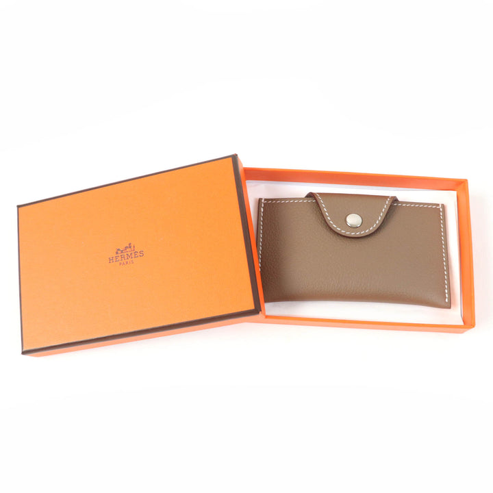 未使用品☆HERMES エルメス イリアード エトゥープ エヴァーカラー カードケース W刻印 箱付き フランス製 レディース
