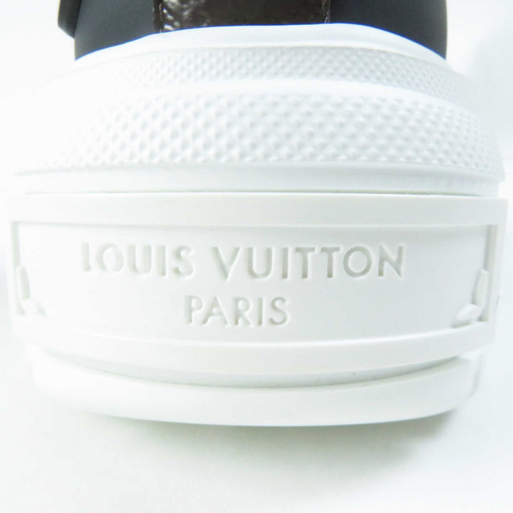 極美品◎LOUIS VUITTON ルイヴィトン LVスクァッド ライン レザー ハイカットスニーカー／サイドゴアブーツ ブラック ホワイト 35 袋付き