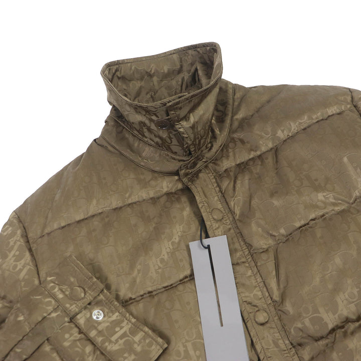 未使用品□DIOR ディオール オム 22AW 293C436A4462 オブリーク ロゴワッペン WZIP ダウンジャケット マロン 48 イタリア製 正規品
