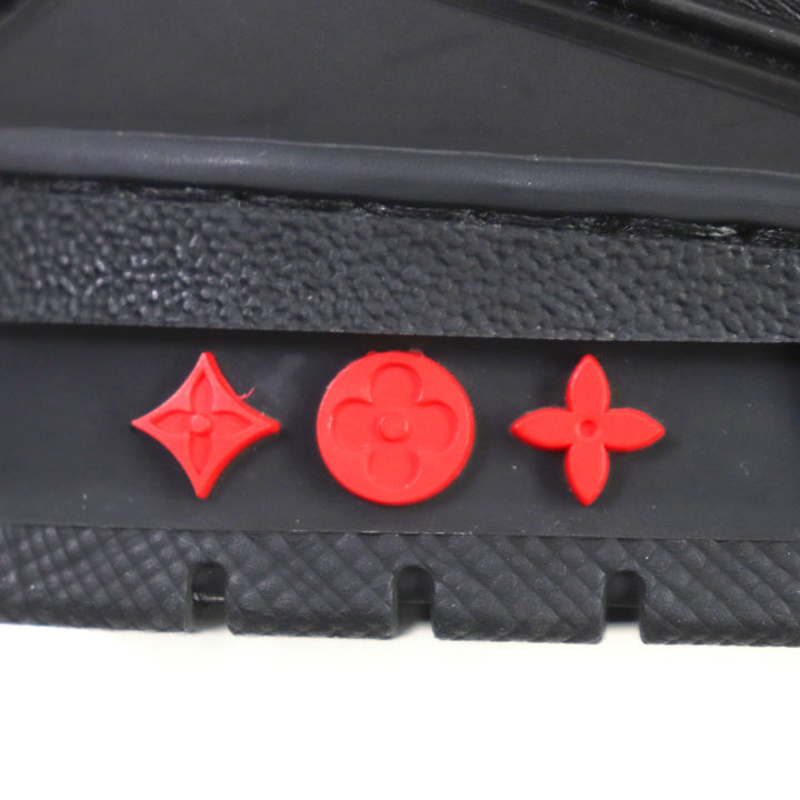 美品▼LOUIS VUITTON ルイヴィトン NIGO LVトレイナーライン ラバーチャーム付 レザー スニーカー ブラック レッド 6 イタリア製 メンズ